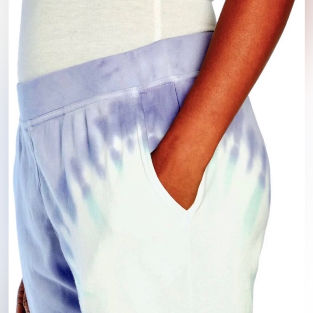 NWT Wildfox Shibori Tie Dye Lavender & Teal Sweatpants / French Terry Joggers - Picture 2 of 12